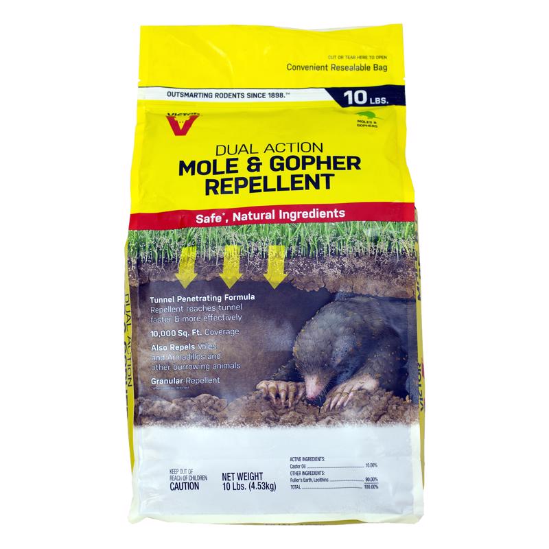 Victor Mole and Gopher Repellent - Repels Mole, Gopher, Vole, and Other Burrowing Animals - Repel Rodents Outdoors - M7002-2 - 10 lb Bag