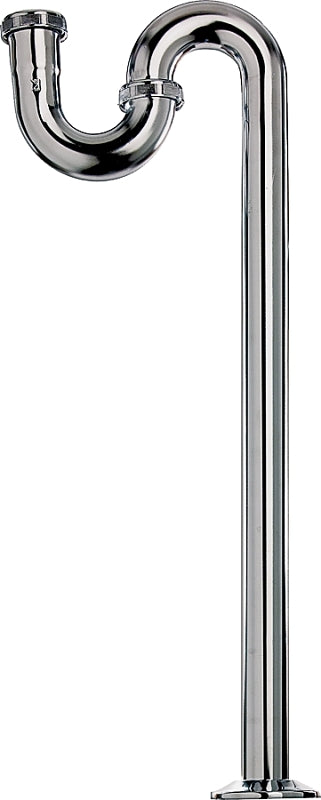 Plumb Pak PP200CP PlumPak S-Trap Without Cleanout, 1-1/4 in, Flanged, 1-1/4" x 1-1/4", Brass