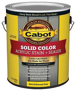 Cabot 140.0001844.007 Solid Color Decking Stain, Driftwood Gray