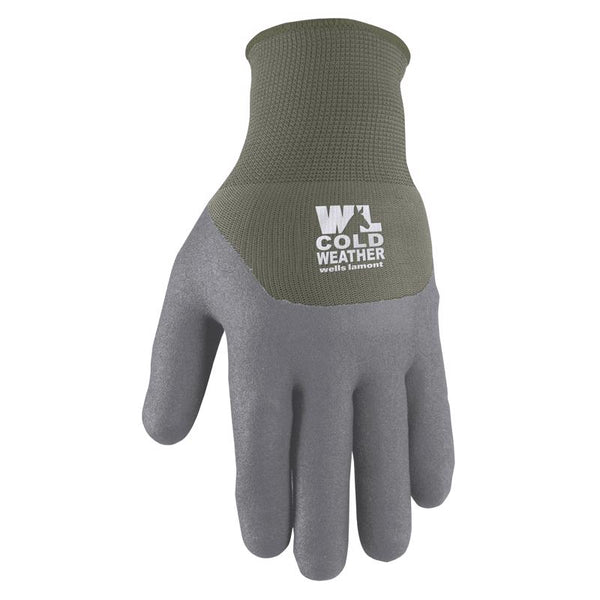 Wells Lamont Women's Latex-Coated Grip Winter Gloves for Cold Weather, Basil, Medium (554GM)