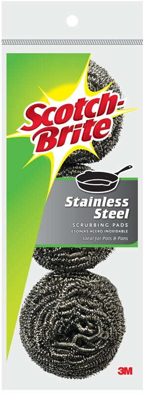 3M 214C Scotch-Brite Stainless Steel Scouring Pads, 3 Count