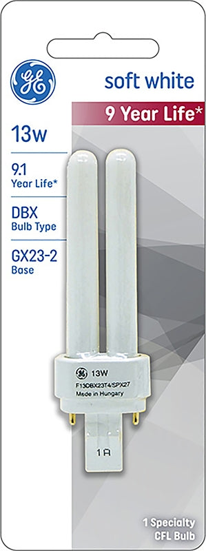 GE Lamps 13578 13-Watt Soft White, Plug-In Biax T4 1CD Light Bulb 13578/93130286