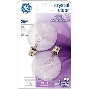 Globe Light Bulbs, Clear, 2-Pk., 25-Watts