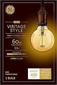 GE55W WW G30 Vint Bulb
