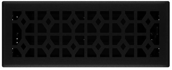 Imperial RG3467 Templar Decorative Floor Register, 4x12 Inch, Black Iron