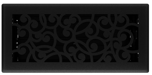 Imperial RG3459 Wonderland Decorative Floor Register, 4 x 10-Inch, Black Iron