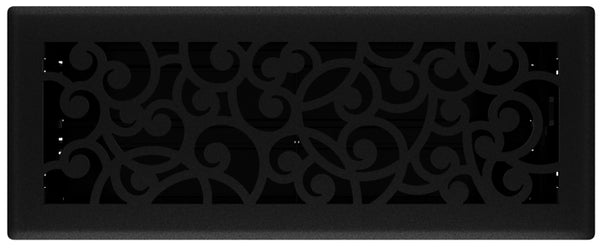 Imperial RG3460 Wonderland Decorative Floor Register, 4 x 12-Inch, Black Iron