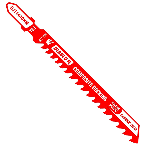 Diablo by Freud Diablo DJT144DHM 4 in. 5/7 TPI Carbide T-Shank Jig Saw Blade for Composite Decking