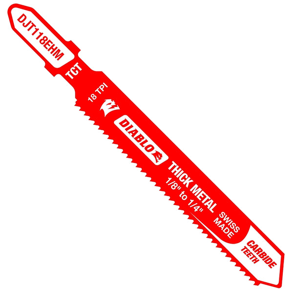 Diablo by Freud Diablo DJT118EHM 3-1/4 in. 18 TPI Carbide T-Shank Jig Saw Blade for Thick Metal