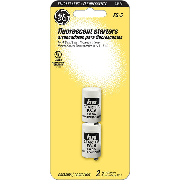 GE G E Lighting 64821 FS-5-C/TP Fluorescent Starter, 2-Pack, 2 Count (Pack of 1)