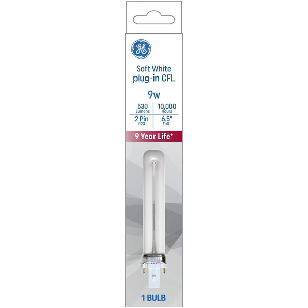 Ge Cfl Biax 2-Pin Bulb 6.6 In. 9 W 600 Lumens 2700 K 82 Cri Esr Cd 93130282