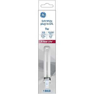 Ge Cfl Biax 2-Pin Bulb 6.6 In. 9 W 600 Lumens 2700 K 82 Cri Esr Cd