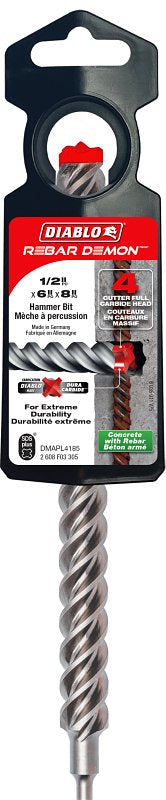 Freud-Diablo 1/2 in. x 6 in. x 8 in. Rebar Demon SDS-Plus 4-Cutter Full Carbide Head Hammer Drill Bit DMAPL4185