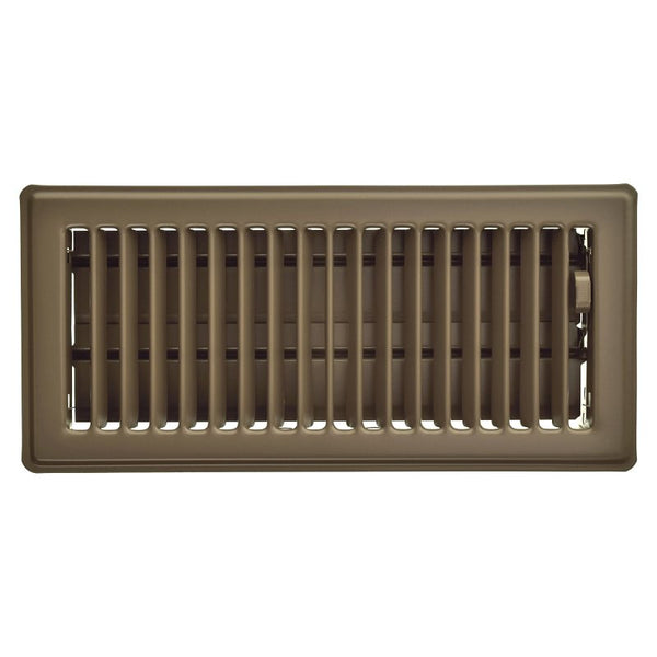 Imperial RG3656 Floor Register, 10 in W, Steel, Chocolate, Powder-Coated