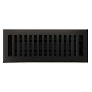 Imperial RG3478 Cast Iron Montezuma Decorative Floor Register, 4 x 12-Inch, Matte Black