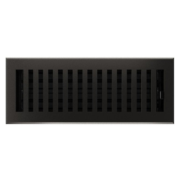 Imperial RG3478 Cast Iron Montezuma Decorative Floor Register, 4 x 12-Inch, Matte Black