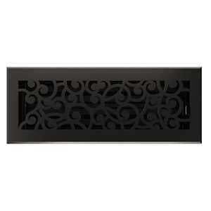 Imperial RG3375 Cast Iron Wonderland Decorative Floor Register, 4 x 12-Inch, Matte Black