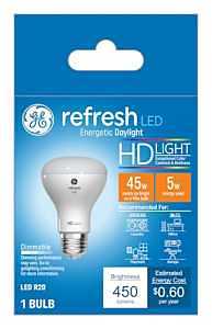 GE Refresh LED Light Bulb, 45 Watt, Daylight, R20 Floodlight (1 Pack)