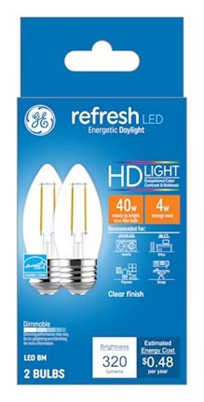 GE 2PK 4W LED BM Bulb 31517