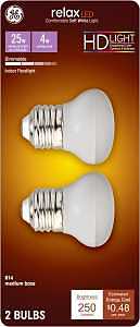 GE Lighting 46960 GE 2PK LED 4W R14 Bulb - Quantity 1