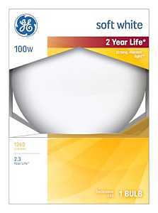 Globe Light Bulb, White, 100-Watts, 5-In.