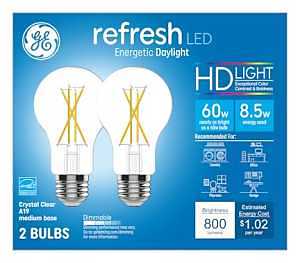 GE Lighting 93129022 LED Light Bulbs, A19, 800 Lumens, 8.5-Watts, 2-Pk. - Quantity 1