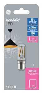 GE Lighting 93129023 LED Light Bulb, Clear, Filament Design, 3-Watts, 350 Lumens - Quantity 1
