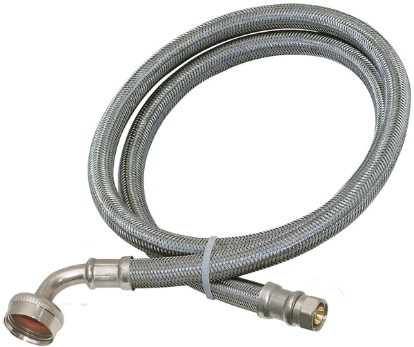 Eastman 41042 Stainless Steel Dishwasher Connector 3/8-Inch COMP x 3/4-Inch FHT, 5 Ft Length, Silver