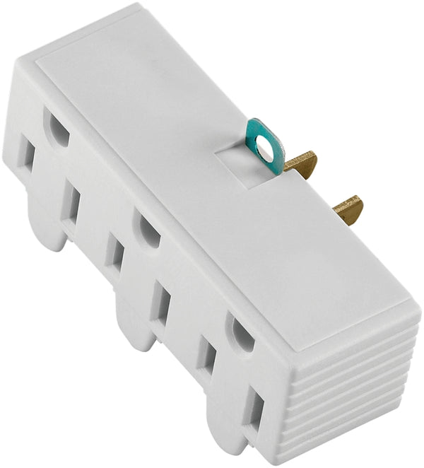 EATON Wiring BP1219W 15-Amp 125-Volt Three Outlet Grounding Adapter with Grounding Lug