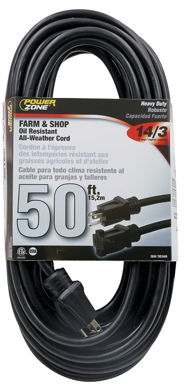 Power Zone CORD EXTSN BLK 14/3 SJTOW 50FT Pack of 1 OR532730
