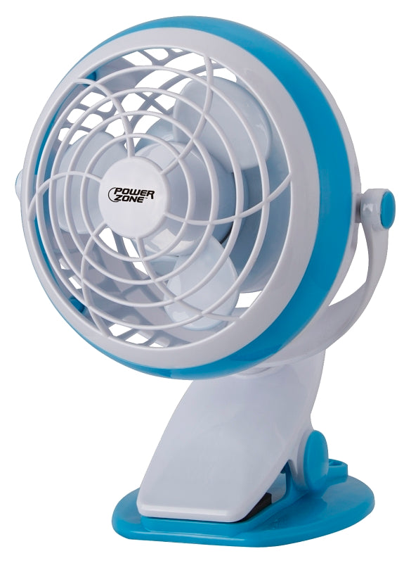 Power Zone Fan Clip-On Dl-Pwr Grn/Blu 4IN QT-U409-D