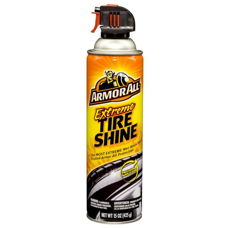 Extreme Tire Shine Spray by Armor All, Tire Shine for Restoring Color and Tire Protection, 15 Oz