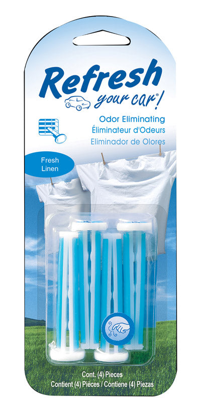 Refresh Your Car Air Freshener, Odor Eliminator, Set of 4 Auto Vent Sticks, Fresh Linen Scent, Refresh Your Car E301430800