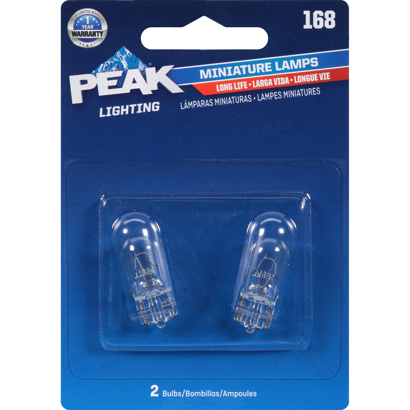 PEAK 8020258 Miniature 14 V T3-1-4 Automotive Bulb - 168 - Pack of 2