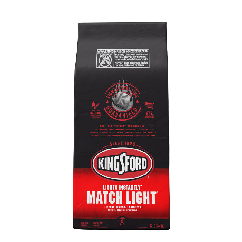 Kingsford Match Light Instant Charcoal Briquettes, BBQ Charcoal for Grilling, 12 Pound