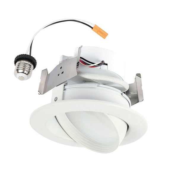 HALO RA 4-Inch Recessed LED Trim Downlight with Adjustable Gimbal, Selectable Lumens and Color Temperatures, Dim-to-Warm - RA4LS9FSD2W1EWH