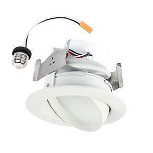 HALO RA 4-Inch Recessed LED Trim Downlight with Adjustable Gimbal, Selectable Lumens and Color Temperatures, Dim-to-Warm - RA4LS9FSD2W1EWH
