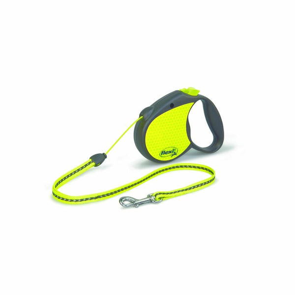 Flexi Neon Retractable Dog Leash (Cord), 16 ft, Small, Black/Yellow PN1.266.S NEO15