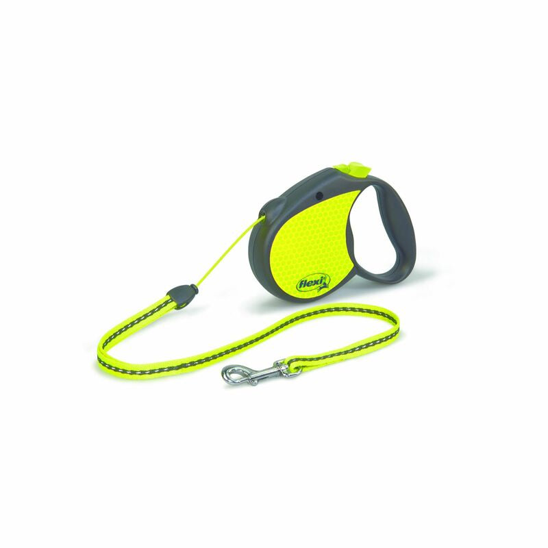 Flexi Neon Retractable Dog Leash (Cord), 16 ft, Small, Black/Yellow