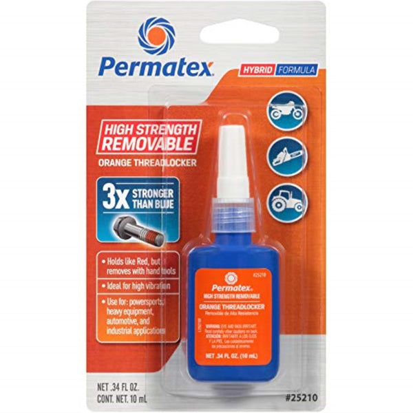 Permatex 25210 High Strength Removable Orange ThreadLocker .34 fl oz