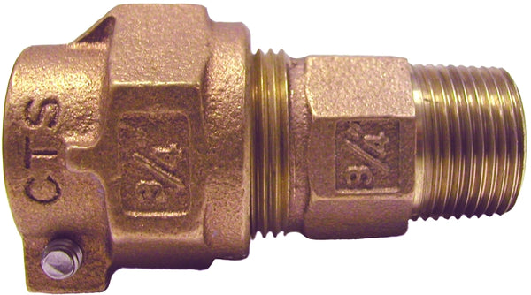 LEGEND VALVE AND FITTING 313-209NL T-4300 No Lead Copper Tube Size Pack Joint and Male Iron Pipe Water Service Coupling Socket, 3/4"