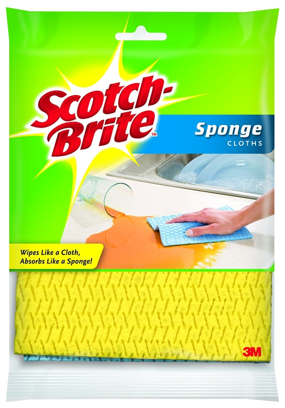 Scotch-Brite Sponge Cloth - 6-Pack (3 Packs of 2 Each), Reusable and Washable, Highly Absorbent, Multi-Purpose Cleaning Cloths 9055
