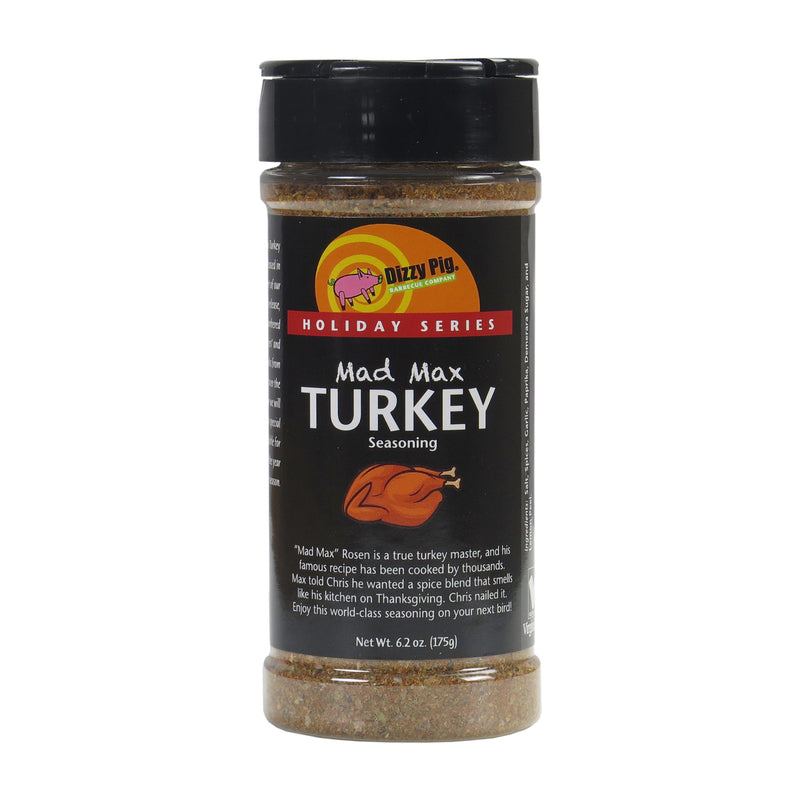Dizzy Pig Mad Max Turkey Seasoning Rub (8oz Shaker) - Seasons 30+lbs of Food - Hand Made in the USA - MSG Free, Gluten Free