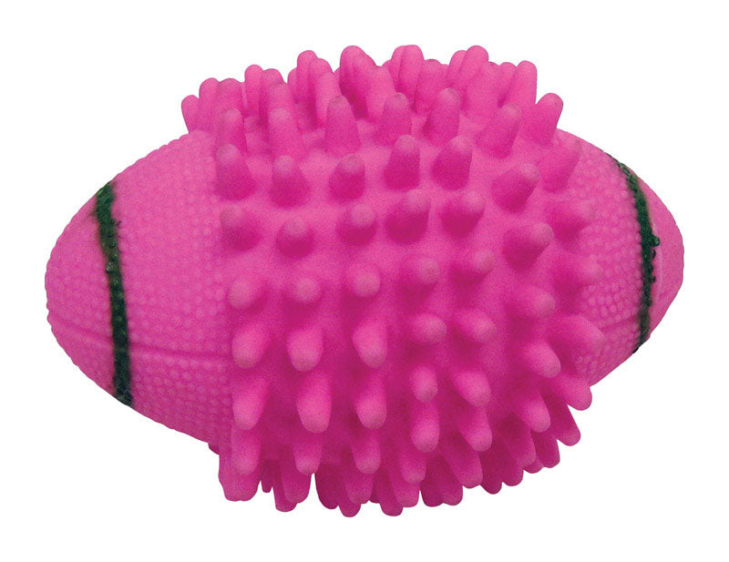 Boss Pet 52984 4'' Vinyl Spiked Football Dog Toy with Squeaker