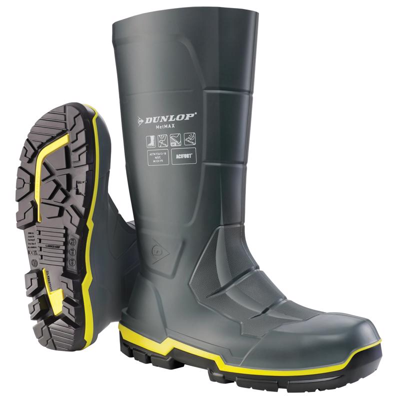 DUNLOP Protective Footwear, Acifort MetMAX, 100% Waterproof Polyblend PVC Material, Comfortable, Flexible, Lightweight and Durable Protective Footwear, MZ2LE02.10, Size 10 US
