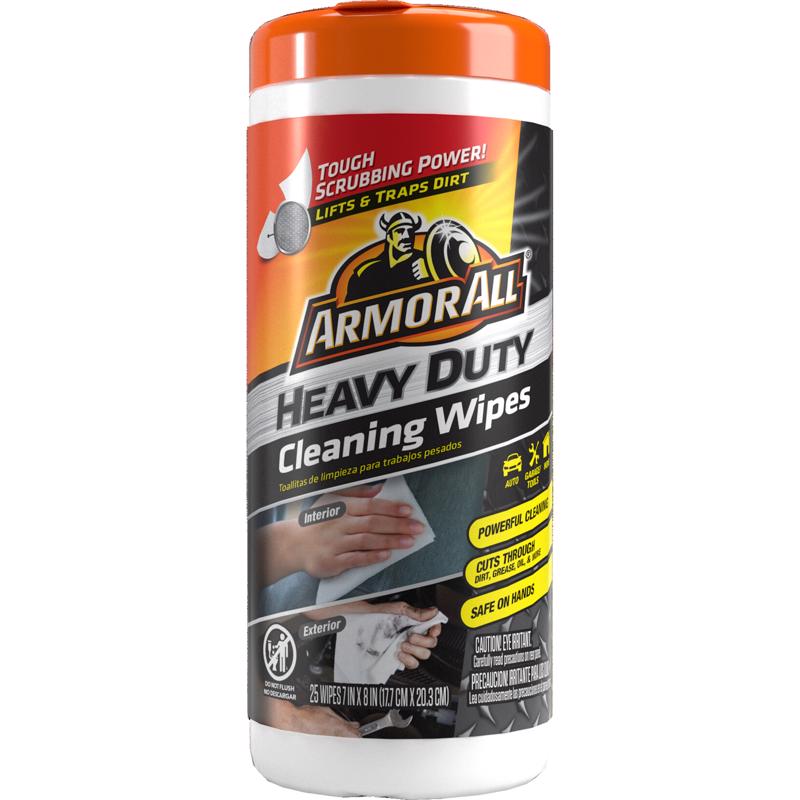 Armor All Heavy Duty Car Cleaning Wipes , Car Wipes for Dirt, Grease and Oil, 25 Count