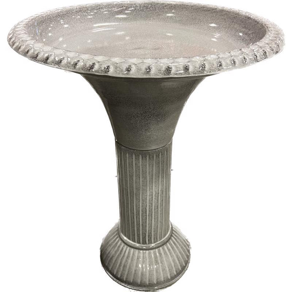 Robert Allen Ironstone Gray Metal 23.5 in. Bird Bath MPT02774