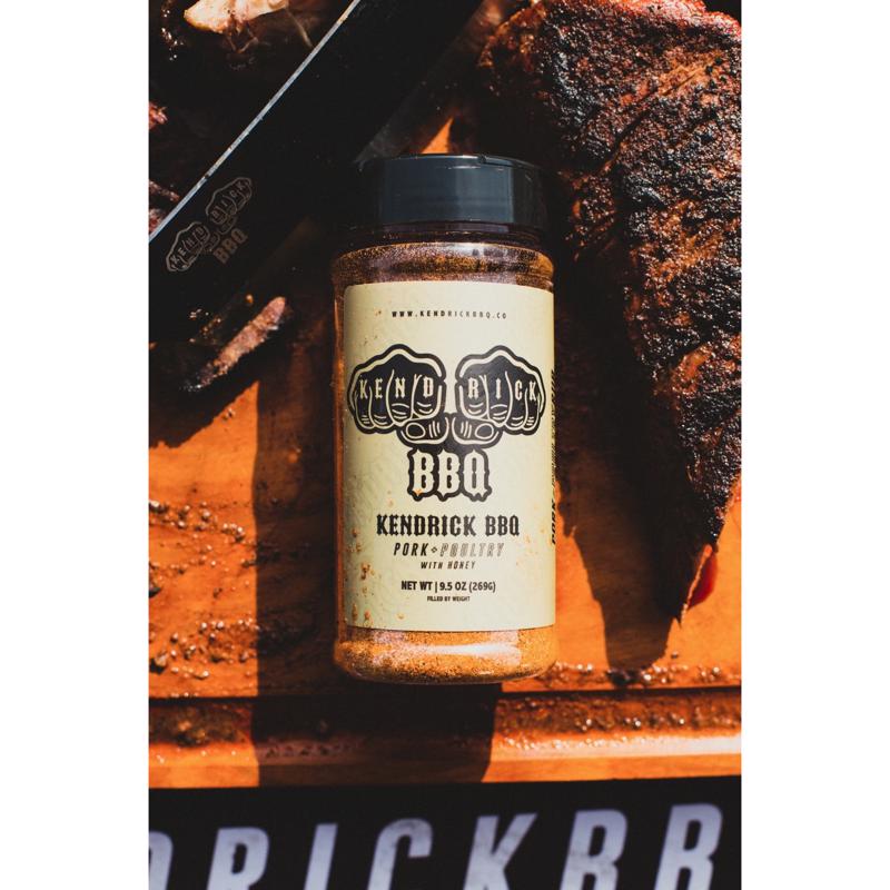 Kendrick BBQ - Pork and Poultry Rub 9.5 oz, Pack of 1 - Low Sodium - No MSG - Gluten FREE