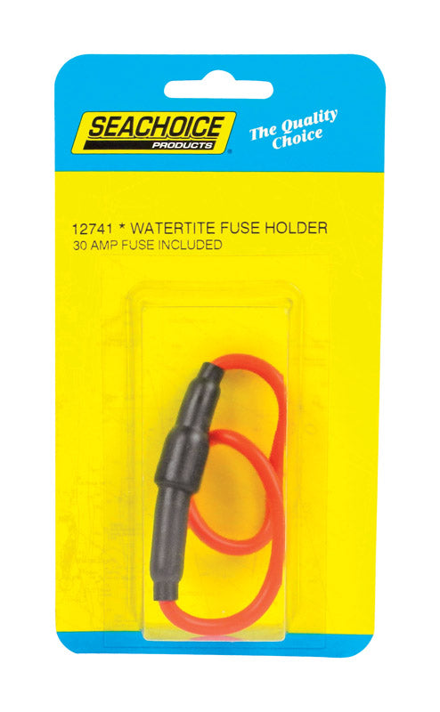 Seachoice in-Line Fuse Holder with Spare Fuse Compartment, Waterproof, 30 Amp Fuse