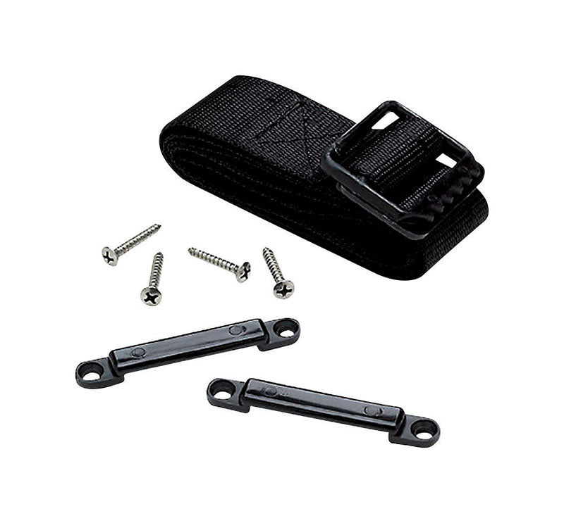 Seachoice Battery Tie Down Strap w/ Brackets and Screws, 42 In., Black